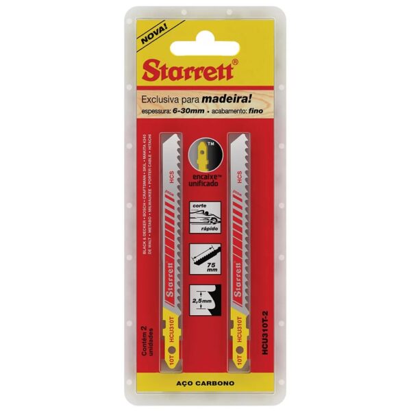 JG. LAMINA SERRA TICO-TICO CARBONO 75MM 10D RET.AFIL.INV. C/ 2 UN - STARRETT
