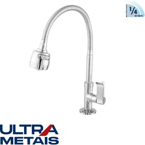 TORNEIRA GOURMET CROMADA COZ. BANCADA 3/4 C77 - 1/4 Volta - ULTRA METAIS