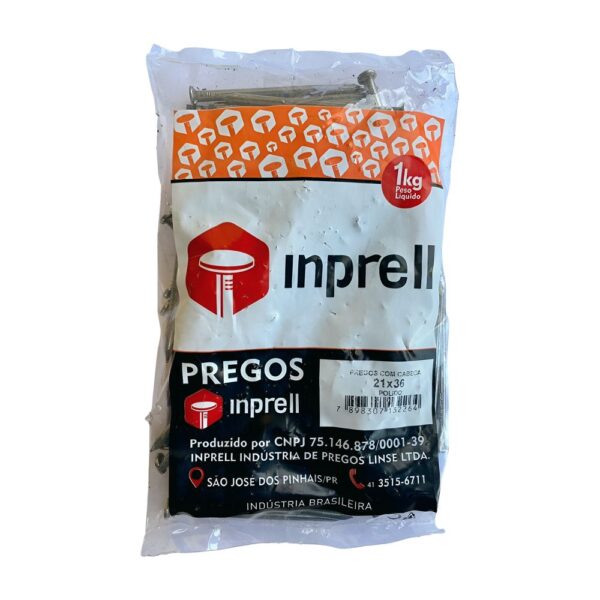 PREGO C/ CABEÇA 1KG 21X36 - INPRELL