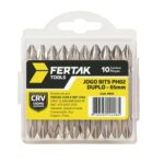 JG. BITS PH02 DUPLO CRV C/ 10 PC 65MM - FERTAK