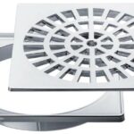 CJ. GRELHA + PORTA GRELHA QUADRADA CROMADO 100 MM - HERC