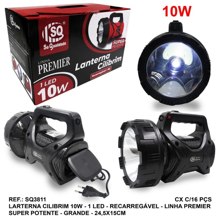 LANTERNA LED RECARREGAVEL 10W - SQ