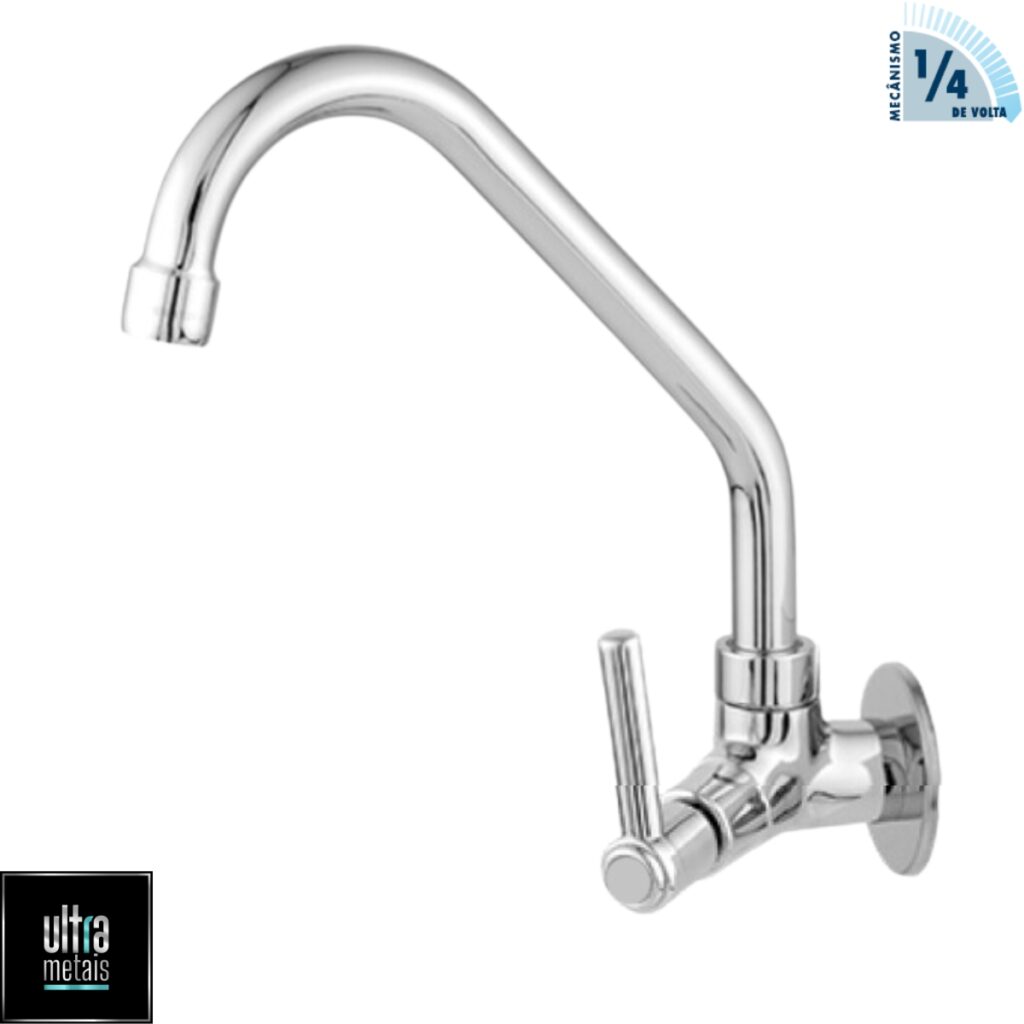 TORNEIRA METAL 1167 COZINHA PAREDE 5/8 BICA MOVEL C72 1/4 V - UTRA METAIS