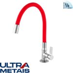 TORNEIRA FLEX VERMELHA COZ. BANCADA 3/4 C70 - 1/4 Volta - ULTRA METAIS