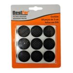 ADESIVO FELTRO EVA REDONDO PRETO C/ 18 UN - BF