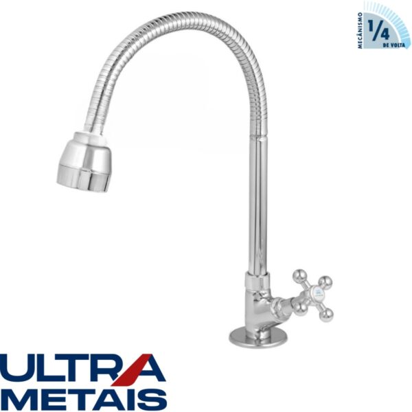 TORNEIRA GOURMET CROMADA COZ. BANCADA 3/4 C33 - 1/4 Volta - ULTRA METAIS