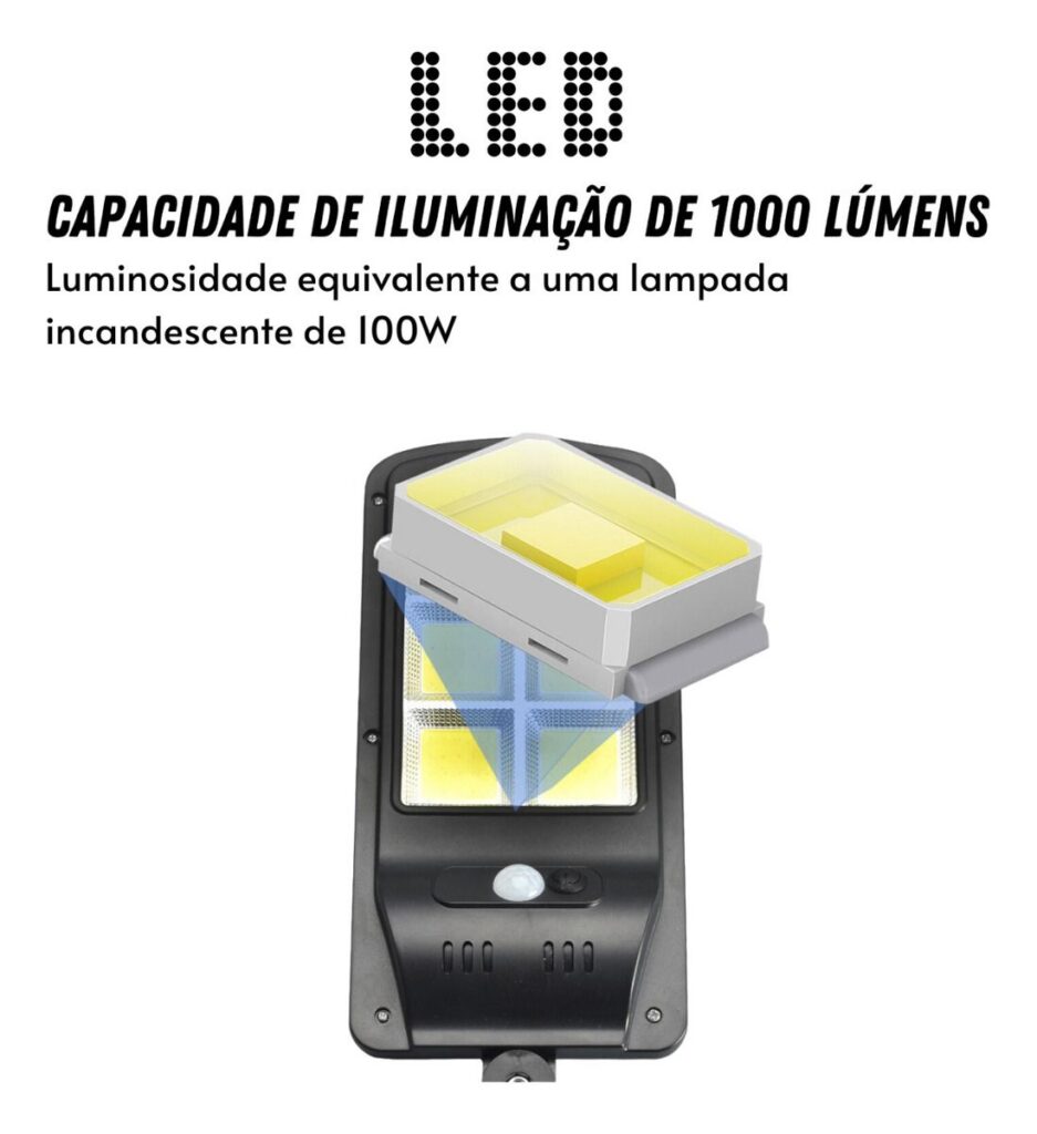 LUMINARIA PUBLICA SOLAR PEQUENA C/ SENSOR DE PRESENÇA - AAA TOP
