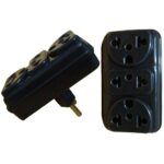 PINO ADAPTADOR 3 SAIDAS TRIPLO S/ CAPA PR/ BR/ COLOR