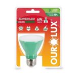 LAMPADA LED PAR20 6W VERDE BIV. 30º - OUROLUX