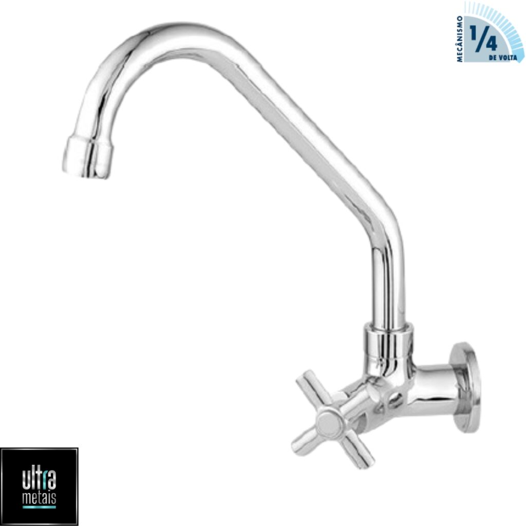 TORNEIRA METAL 1167 COZINHA PAREDE 5/8 BICA MOVEL C31 1/4 V - UTRA METAIS