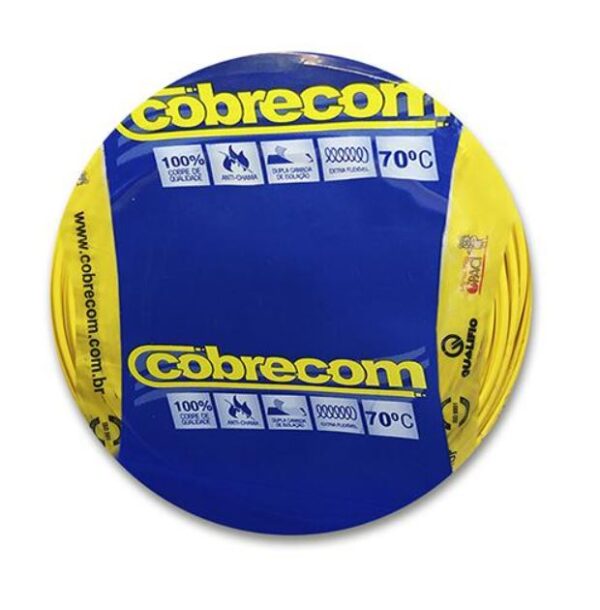 CABO FLEXIVEL ROLO C/ 100 M 1,5 MM AMARELO - COBRECOM