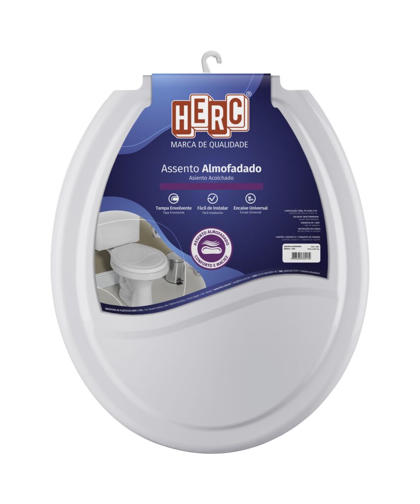 ASSENTO ALMOFADADO OVAL UNIVERSAL - HERC Cinza-Claro