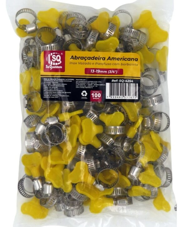 ABRAC. AMERICANA C/ BORBOLETA (1/2'' A 3/4'') 13 A 19 C/ 100 UN - SQ