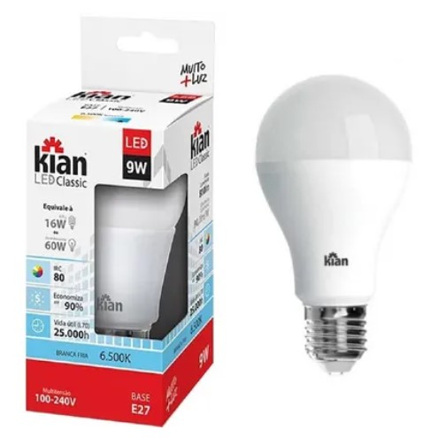 LAMPADA LED BULBO 9W 6500K - KIAN