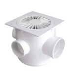 CAIXA SIFONADA 100MMX100MMX50MM C/ GRELHA QUADRADA BRANCA - LUCONI