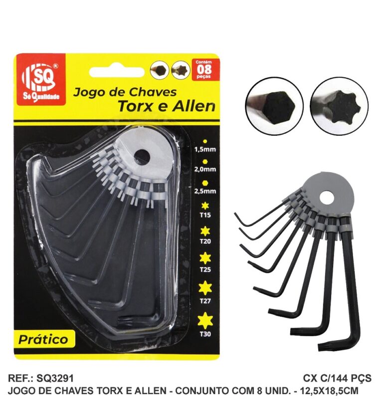 JG. CHAVES TORX E ALLEN C/ 8 PC - SQ