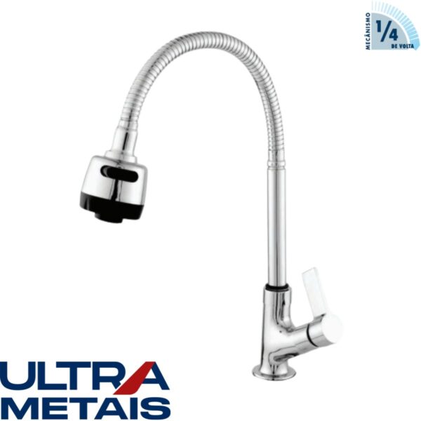 TORNEIRA GOURMET CROMADA COZ. BANCADA 3/4 C17 - 1/4 Volta - ULTRA METAIS