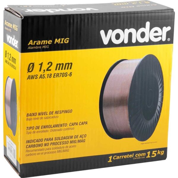 ARAME MIG 1,2MM CARRETEL 15KG - VONDER