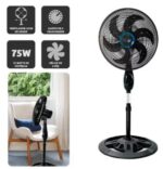 VENTILADOR COLUNA PRETO TURBO 6 PAS 47CM - 127V - TYF