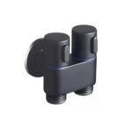 REGISTRO DUPLO P/ DUCHA HIGIENICA TELESCOPIO REDONDA PRETA