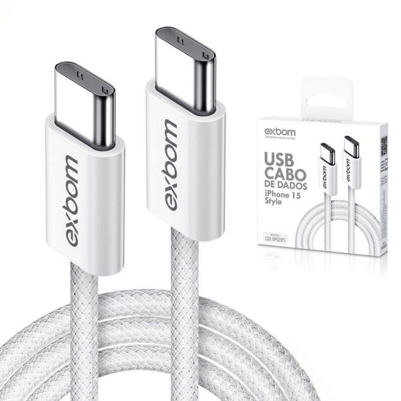 CABO DE DADOS NYLON USB C // TIPO C 20W C/ 1M - EXBOM