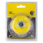 ESCOVA ACO COPO TRANÇADA 3" 75MM S/ HASTE ROSCA M14 -