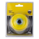 ESCOVA ACO COPO ONDULADA 3" 75MM S/ HASTE ROSCA M14 -