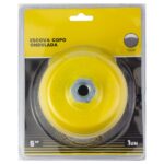 ESCOVA ACO COPO ONDULADA 5" 127MM S/ HASTE ROSCA M14 -