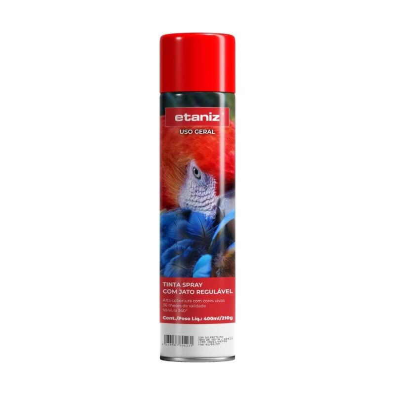 TINTA SPRAY USO GERAL VERMELHO FOSCO 400ML/210G - ETANIZ