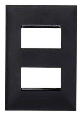 PEE UNA MAX BLACK PLACA 4X2 C/ 2 POSTO RETANG. DISTANC.