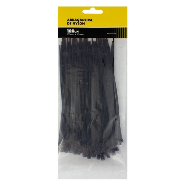 ABRAC NYLON PR 2.5MM X 150MM C/ 100 UN - RF MAX