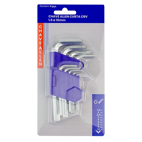 JG. CHAVE ALLEN CURTA 1.5 A 10MM C/ 9 PC CRV - RF MAX
