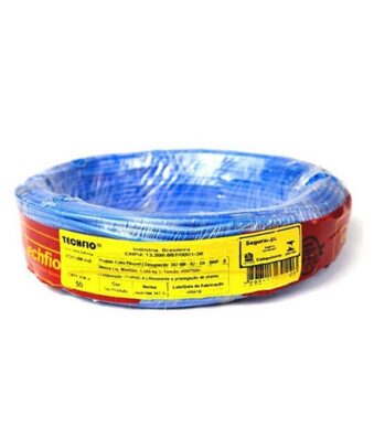 CABO FLEXIVEL ROLO C/ 100M 10MM AZUL - TECHFIO