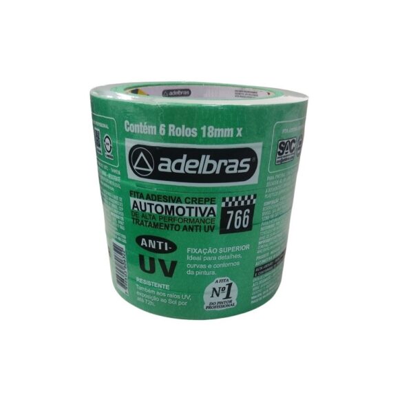 FITA CREPE VERDE AUTO 18MM X 40M - ADELBRAS