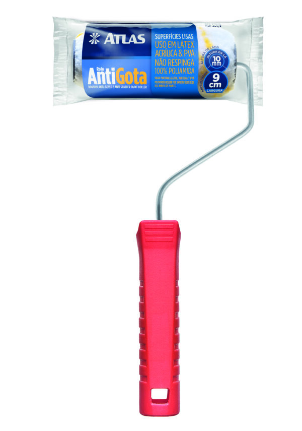 ROLO LA S/ RESPINGO 9 CM C/ CABO (ANTIGOTA) - PINCEIS ATLAS