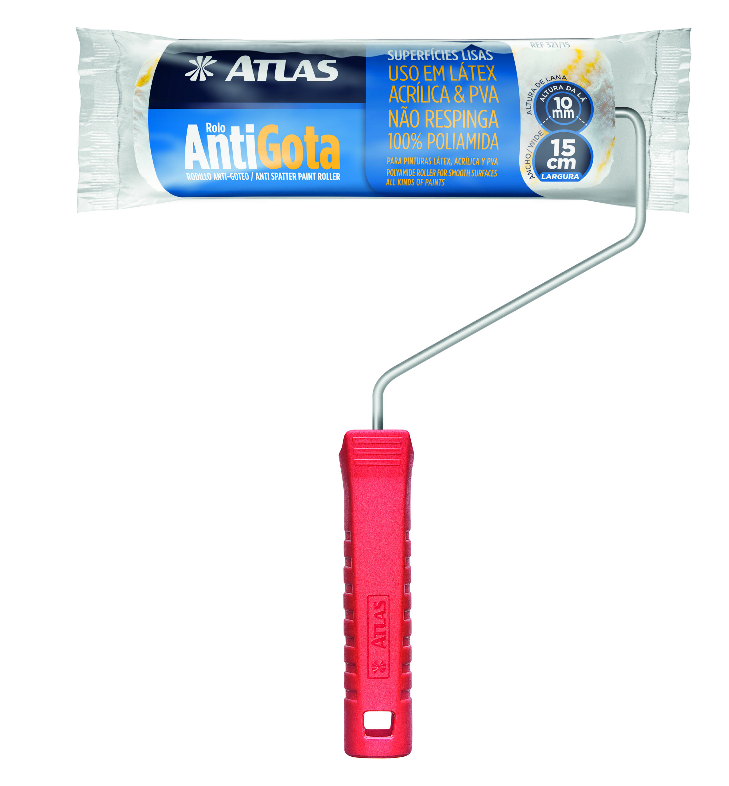 64ba279d-7131-4300-a226-ad7b158fb87c ROLO LA S/ RESPINGO 15 CM C/ CABO (ANTIGOTA) - PINCEIS ATLAS