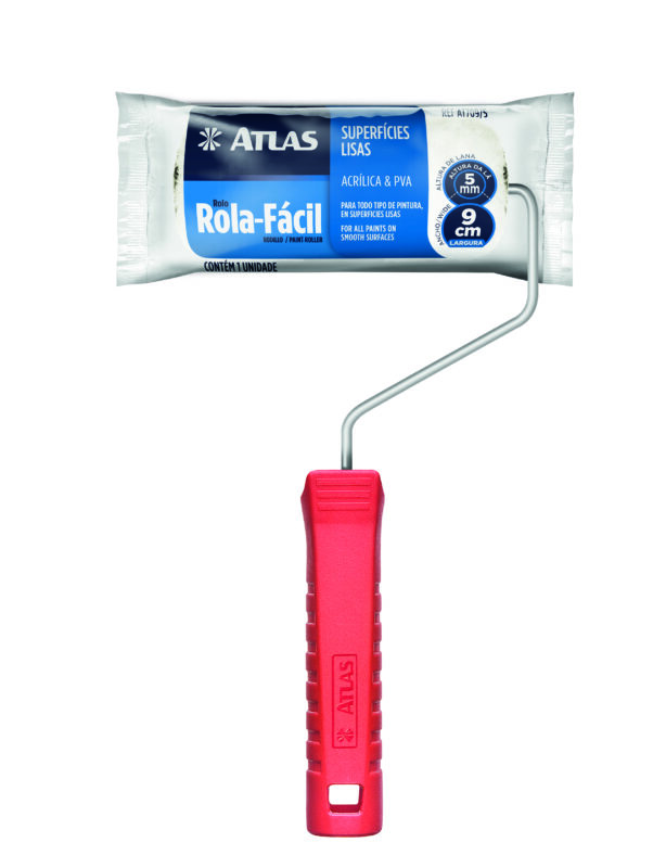 ROLO LA/POLIESTER 9 CM C/ CABO - PINCEIS ATLAS
