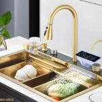 CUBA SUPER LUXO DOURADA AÇO INOX 304 C/ 2 TORNEIRAS DISPLAY DIGITAL