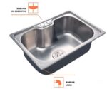 CUBA GOURMET ACO INOX 201 C/ DOSADOR E CESTO 620 X 430MM - CUB013