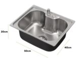 CUBA GOURMET PARA COZINHA ACO 201 INOX 500 X 400MM -CUB017