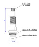 MECANISMO VEDANTE PARA REGISTRO DE PRESSÃO COM PISTÃO CROMADO