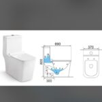 VASO SANITARIO MONOBLOCO QUADRADO BRANCO C/ ASSENTO SOFT CLOSE