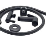 KIT DUCHA HIGIENICA COMPLETA EM ABS PRETA - ULTRA METAIS