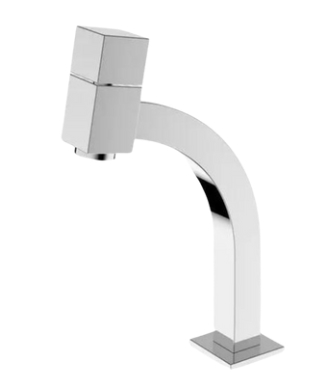 TORNEIRA LINK QUADRADA BAIXA CROMADA 15,4X22CM