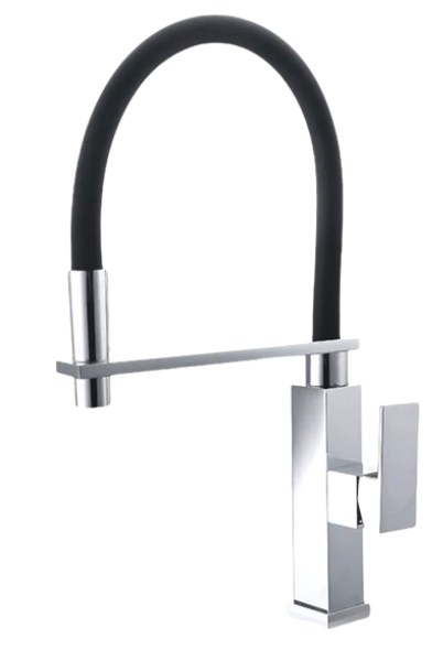 TORNEIRA MONOCOMANDO GRAN QUADRA PRETA E CROMADA