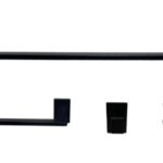 KIT BANHEIRO BAVARO 4 PEÇAS PRETO