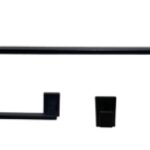 KIT BANHEIRO LUX SLIM 4 PEÇAS PRETO