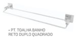 PORTA TOALHA BANHO DUPLO QUADRADO CROMADO - ULTRA METAIS
