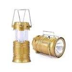 LUMINÁRIA LAMPIÃO DE LED SOLAR DOURADO - MEGA ACE