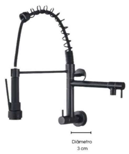 TORNEIRA MONOCOMANDO COZINHA PAREDE GOURMET 9032 - PRETA